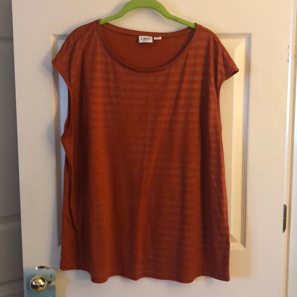 Cato Tops - Burnt Orange studded sleeveless top